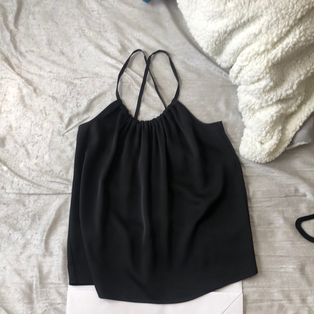 Women Vince silk cross back sleeveless top Small